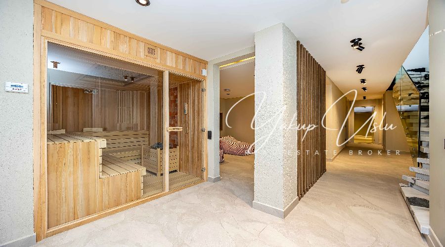 Turkish hammam sauna fitness center luxury villa Kargicak Alanya Professional massage room hobby space basement Kargicak villa